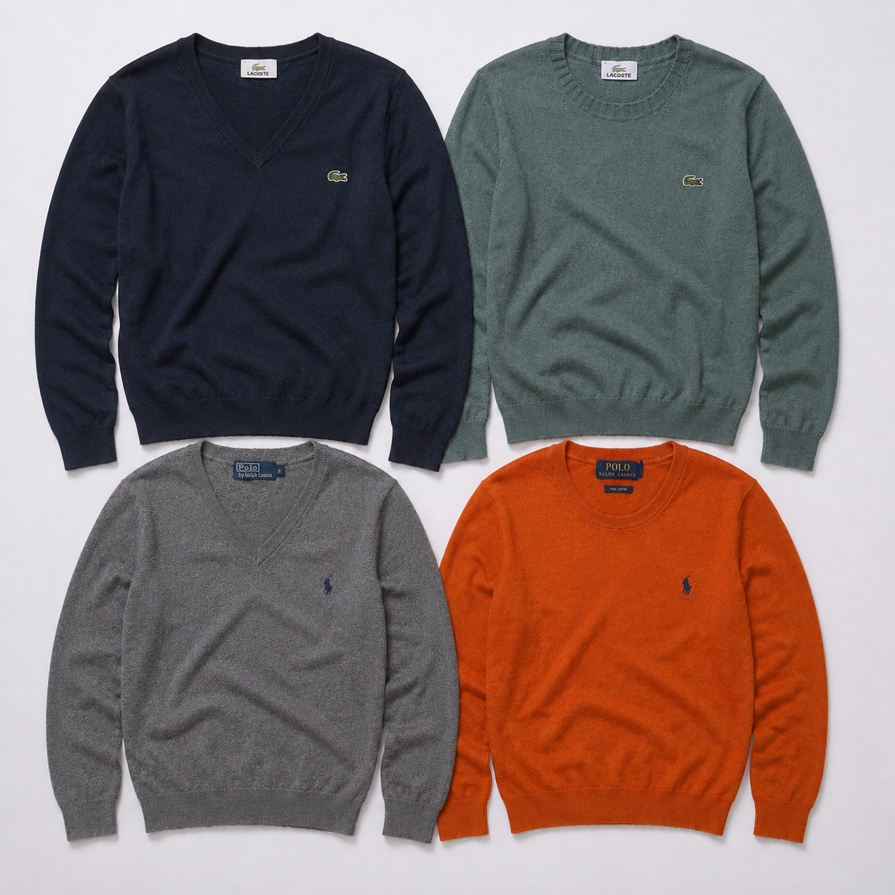 5x Ralph Lauren & Lacoste Sweaters Mix